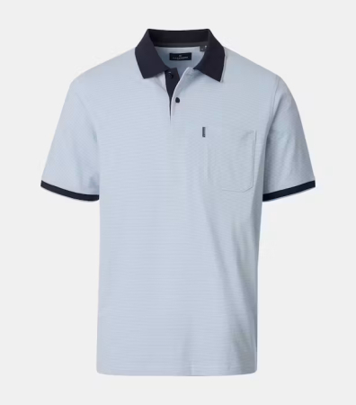 tricouri dupa stil - Tricou polo bumbac barbati CASA MODA bleu dungulite