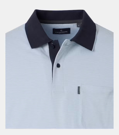 Tricou polo bumbac barbati CASA MODA bleu dungulite [2]