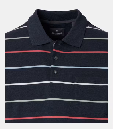 Tricou polo barbati CASA MODA bleumarin dungi [2]