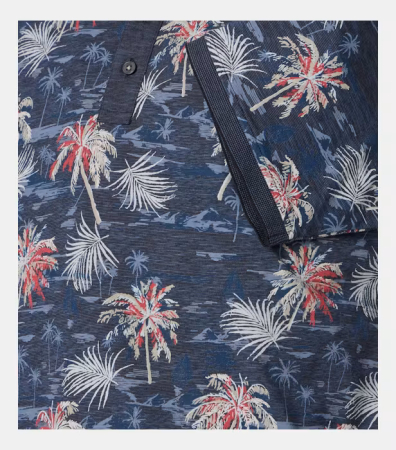 Tricou polo bumbac barbati CASA MODA bleumarin print estival [3]