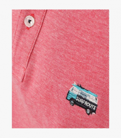 Tricou polo bumbac barbati CASA MODA rosu broderie Surf Route [1]