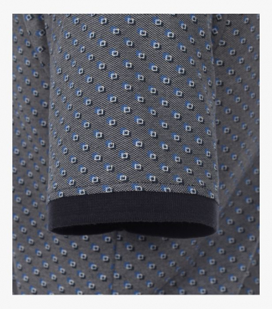 Tricou polo barbati CASA MODA bleumarin print patratele [3]