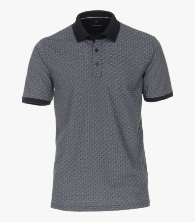 tricouri polo - Tricou polo barbati CASA MODA bleumarin print patratele