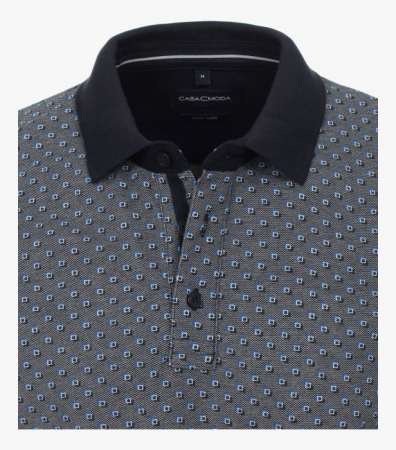 Tricou polo barbati CASA MODA bleumarin print patratele [2]