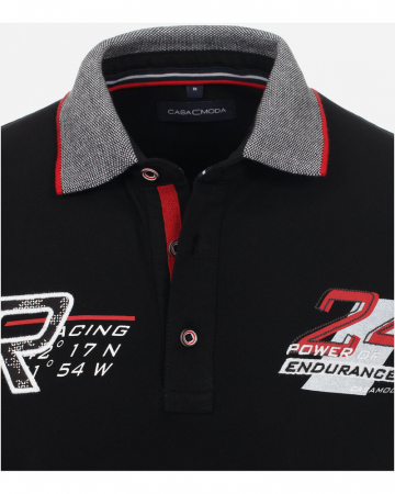 Tricou polo barbati CASA MODA Racing negru [2]