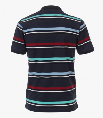 Tricou polo barbati CASA MODA dungi bleumarin/turcoaz [1]
