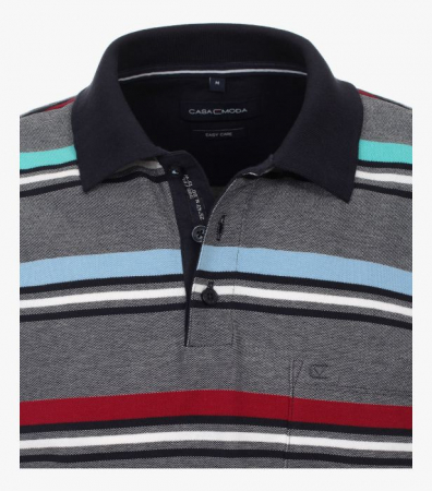 Tricou polo barbati CASA MODA dungi albastru/turcoaz [2]