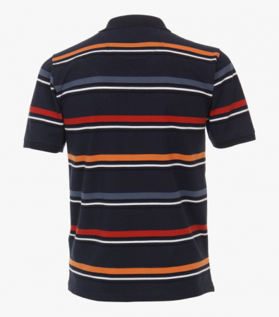 Tricou polo barbati CASA MODA dungi bleumarin/portocaliu [1]