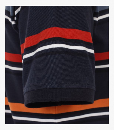 Tricou polo barbati CASA MODA dungi bleumarin/portocaliu [3]