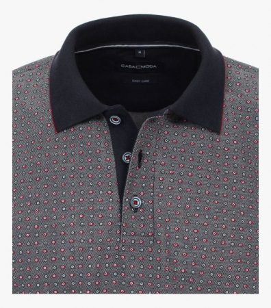 Tricou polo barbati CASA MODA albastru print cerculete visiniu [2]
