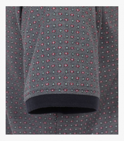 Tricou polo barbati CASA MODA albastru print cerculete visiniu [3]
