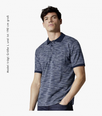 Tricou polo barbati CASA MODA bleumarin melanj [1]
