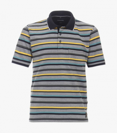Tricouri - Tricou polo barbati CASA MODA albastru dungi