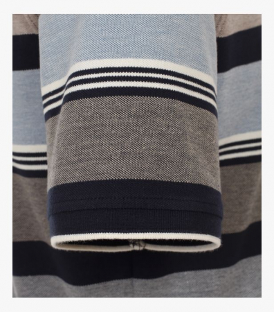 Tricou polo bumbac barbati CASA MODA dungi bej/bleu [3]