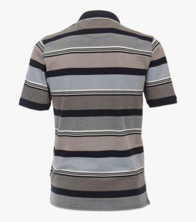 Tricou polo bumbac barbati CASA MODA dungi bej/bleu [2]