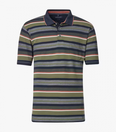 tricouri polo - Tricou polo barbati CASA MODA verde dungi