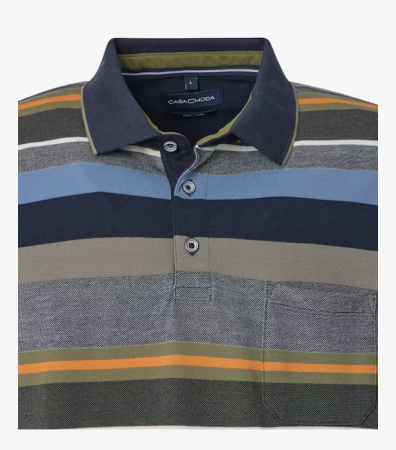 Tricou polo barbati CASA MODA albastru dungi [2]