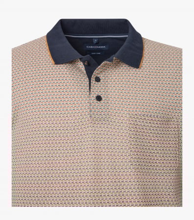 Tricou polo barbati CASA MODA bej cerculete portocaliu/albastru [2]