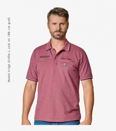 Tricou polo bumbac barbati CASA MODA New York visiniu deschis [3]