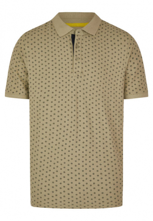 tricouri polo - Tricou polo bumbac barbati DANIEL HECHTER AOP vernil print hexagoane DH