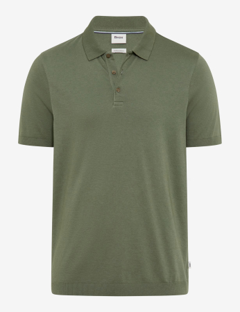tricouri polo - Tricou polo bumbac/modal barbati BRAX PARVIS verde