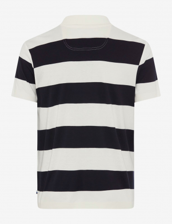 Tricou polo barbati bumbac/modal BRAX PAVEL dungi alb/bleumarin [1]