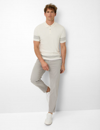 Tricou polo barbati bumbac/modal BRAX PAVEL crem [4]