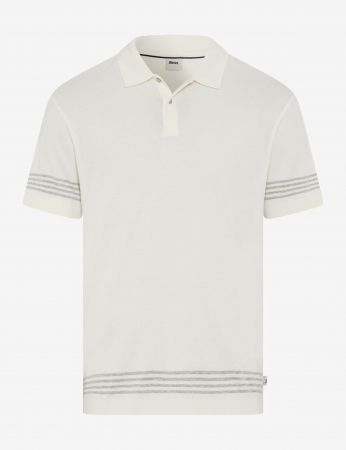 tricouri polo - Tricou polo barbati bumbac/modal BRAX PAVEL crem