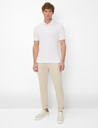 Tricou polo bumbac barbati BRAX PETE alb [4]