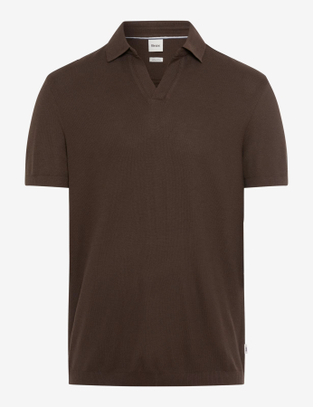 tricouri polo - Tricou polo bumbac/modal barbati BRAX PRINCETON maro