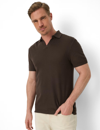 Tricou polo bumbac/modal barbati BRAX PRINCETON maro [2]