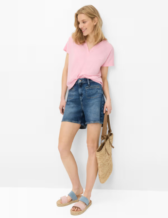 Tricou V Neck femei bumbac/modal BRAX CAELEN S roz [3]