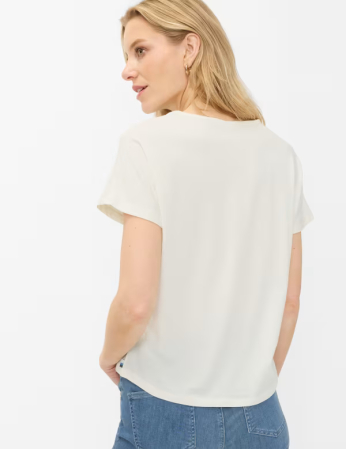 Tricou V Neck femei bumbac/modal BRAX CAELEN S crem [4]