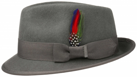 Accesorii - Palarie fetru lana Trilby barbati STETSON  gri