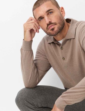 Bluza lana polo barbati BRAX PASCAL bej [5]