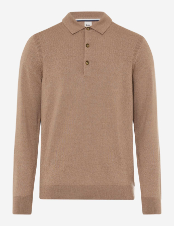 tricouri polo - Bluza lana polo barbati BRAX PASCAL bej