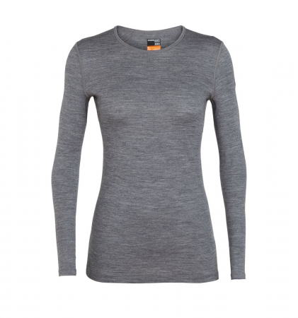 tricouri maneca lunga - Bluza de corp femei ICEBREAKER 200 Oasis LS Crewe gri
