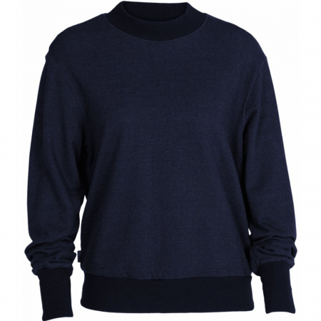 bluze midlayer training fleece - Bluza groasa merino femei ICEBREAKER Central LS bleumarin