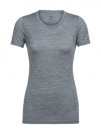 tricouri uni - Tricou merino femei ICEBREAKER TechLite SSLowCrewe gri