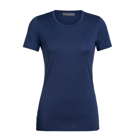 lenjerie termica - Tricou merino femei ICEBREAKER TechLiteLowCrew albastru