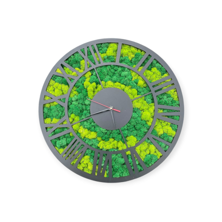 Ceas de perete cu licheni stabilizați verde mix [1]