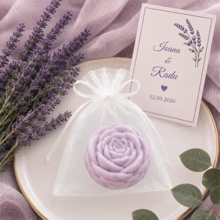 MĂRTURII - Marturie nunta sau botez - Sapun trandafir cu lavanda