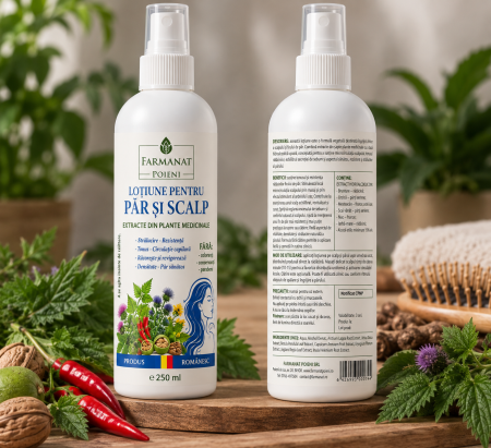 Tincturi din Plante Medicinale & Extracte Vegetale - Lotiune pentru par - 250ml