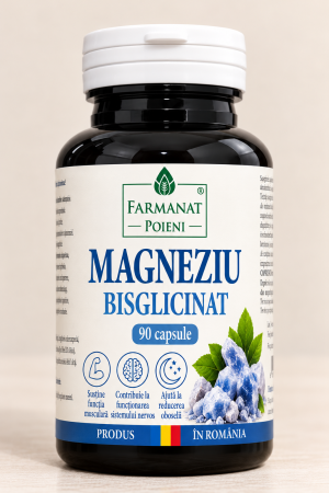 Capsule din Plante Medicinale & Formule Naturale - Magneziu Bisglicinat - 90 buc/cutie