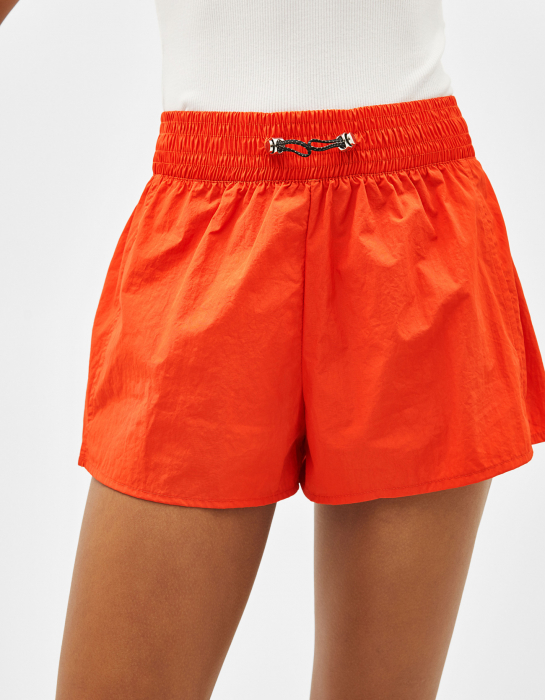 pantaloni scurti bershka portocali cu elastic [2]
