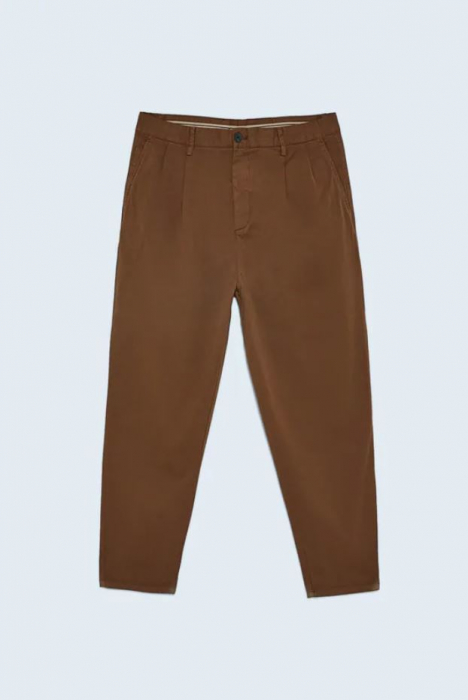pantaloni maro zara premium chino cu buzunare [3]