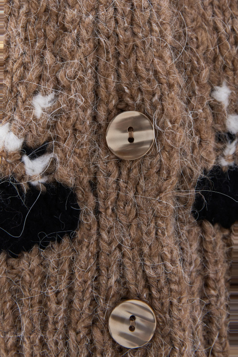 pulover tricotat maro zara cu nasturi [4]