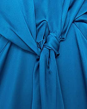 rochie midi albastra zara cu buzunare si cordon in fata [5]