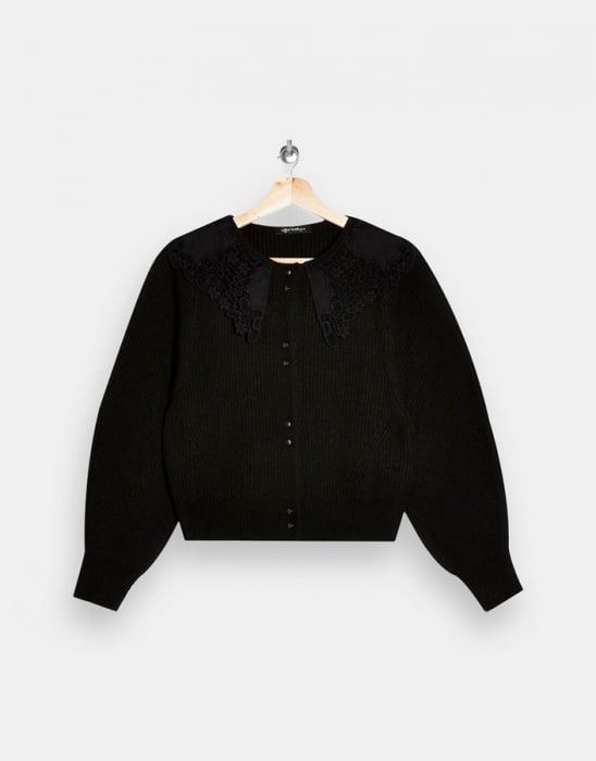 topshop crochet collar cardigan