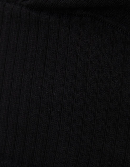 tricou negru cu decolteu in V femei bershka [6]